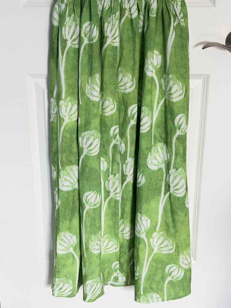 Rihoas Lime Green Floral Patterned Midi Dress Sizer Medium 39605 — image 8 of 8